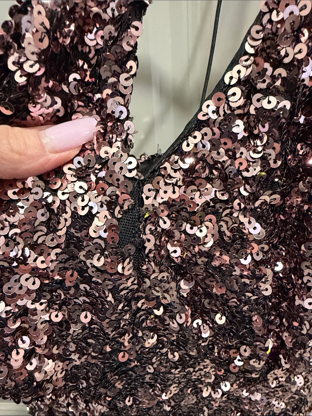 ASTR The Label Stretch Sequin Cutout Asymmetric Party Mini Dress Rose Pink S - Picture 3 of 10